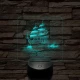 Három árbócos fregatt hajó 7 színű valósághű 3D led lámpa
