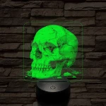 Az idő koponyája 7 színű valósághű 3D led lámpa
