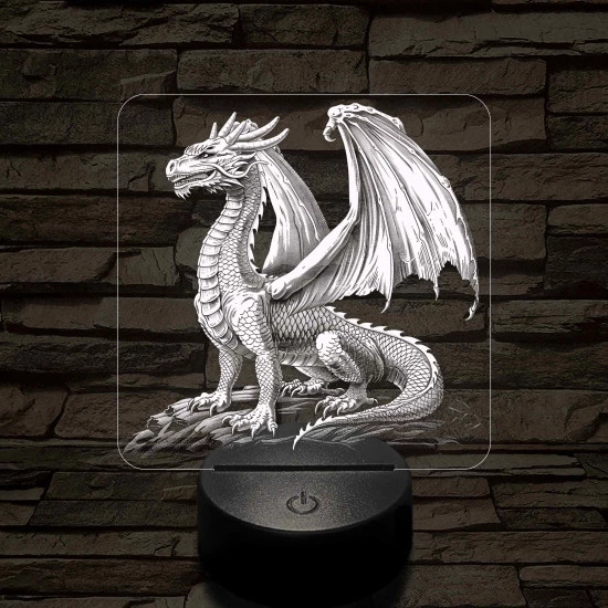 Nemes-sárkány 7 színű valósághű 3D led lámpa