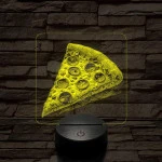 Street food pizza szelet 7 színű, valósághűen gravírozott 3D led lámpa