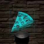 Street food pizza szelet 7 színű, valósághűen gravírozott 3D led lámpa