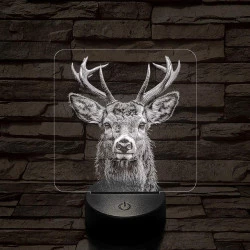 Szarvas méltóság 7 színű valósághű 3D led lámpa
