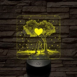 Szerelem egy fa alatt 7 színű valósághű 3D led lámpa