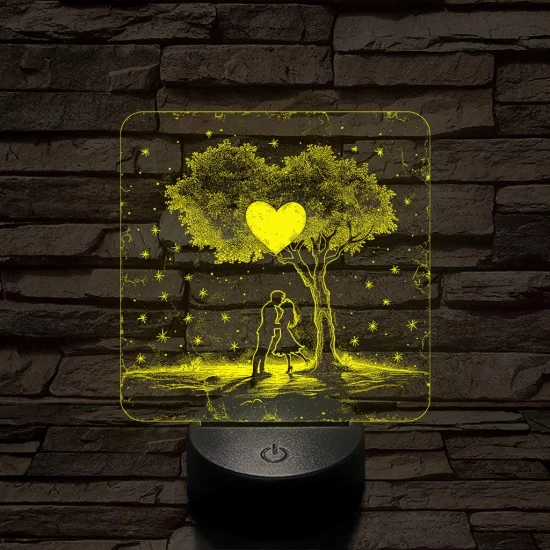 Szerelem egy fa alatt 7 színű valósághű 3D led lámpa