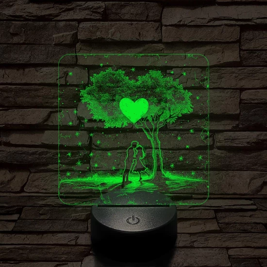 Szerelem egy fa alatt 7 színű valósághű 3D led lámpa