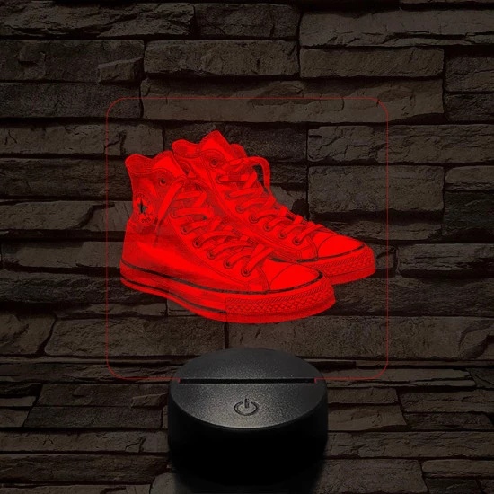 Trendi cipő fehér 7 színű valósághű 3D led lámpa