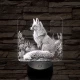 Gyönyörű róka 7 színű valósághű 3D led lámpa