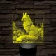 Gyönyörű róka 7 színű valósághű 3D led lámpa