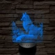 Gyönyörű róka 7 színű valósághű 3D led lámpa