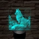 Gyönyörű róka 7 színű valósághű 3D led lámpa