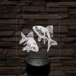 Aranyhalak 7 színű valósághű 3D led lámpa