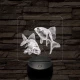 Aranyhalak 7 színű valósághű 3D led lámpa