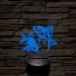 Aranyhalak 7 színű valósághű 3D led lámpa
