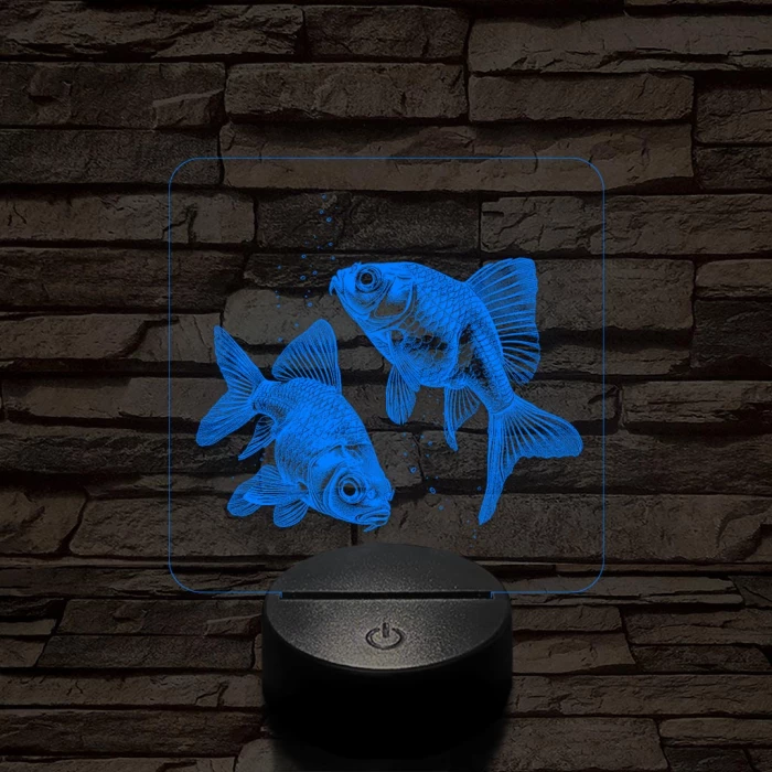 Aranyhalak 7 színű valósághű 3D led lámpa