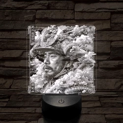 Szamuráj legenda 7 színű, valósághűen gravírozott 3D led lámpa