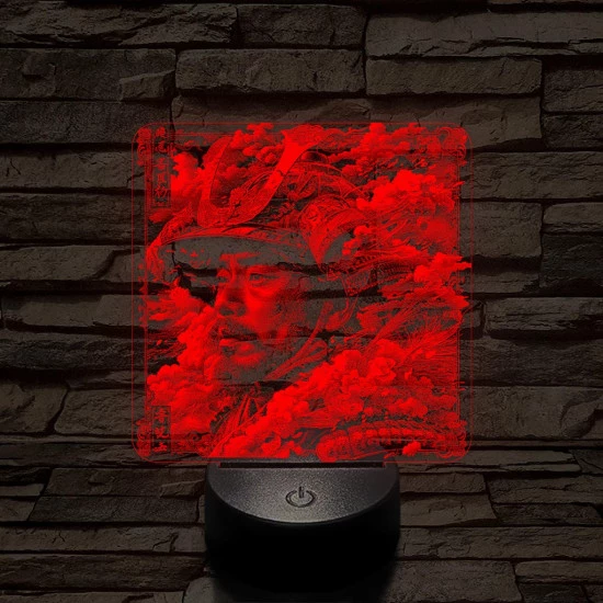 Szamuráj legenda 7 színű, valósághűen gravírozott 3D led lámpa