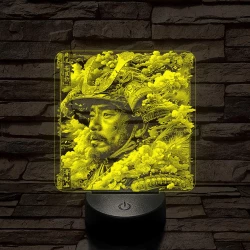 Szamuráj legenda 7 színű, valósághűen gravírozott 3D led lámpa