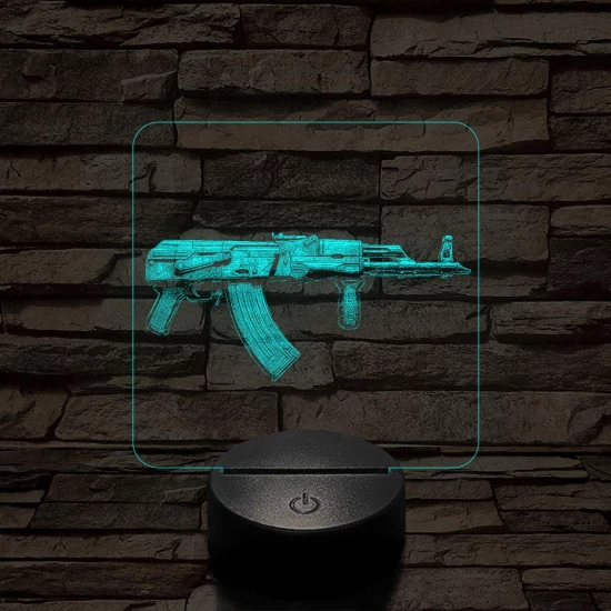 AKS-74  7 színű valósághű 3D led lámpa