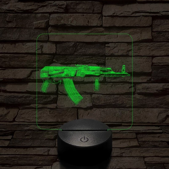 AKS-74  7 színű valósághű 3D led lámpa