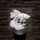 Vörös guppi hal 7 színű valósághű 3D led lámpa