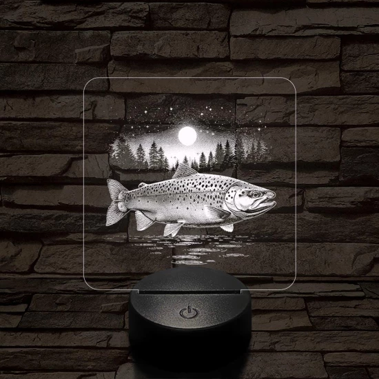 Atlanti Lazac hal 7 színű valósághű 3D led lámpa