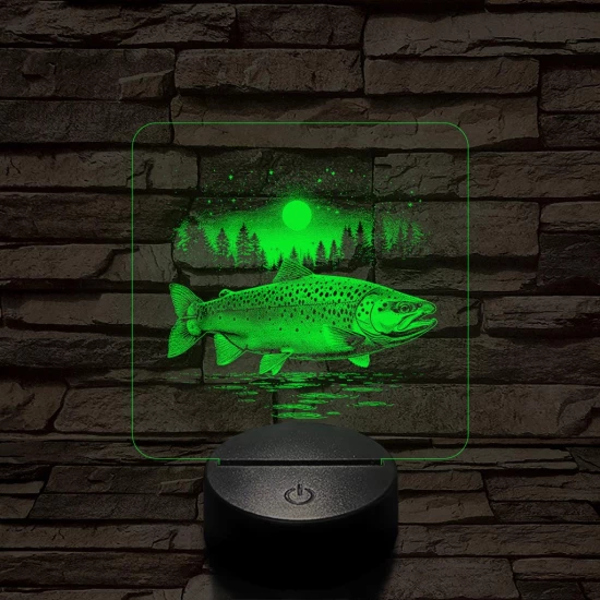 Atlanti Lazac hal 7 színű valósághű 3D led lámpa