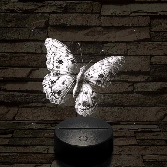 Lepke varázs 7 színű valósághű 3D led lámpa