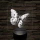 Lepke varázs 7 színű valósághű 3D led lámpa