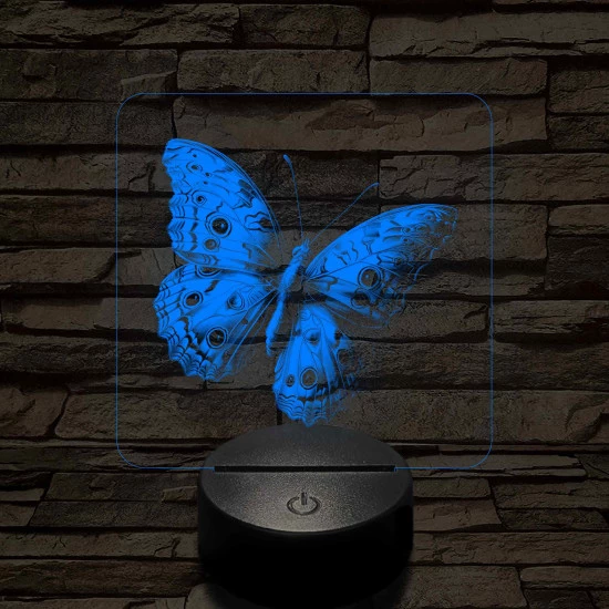 Lepke varázs 7 színű valósághű 3D led lámpa