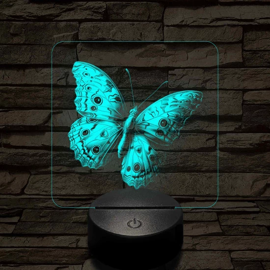 Lepke varázs 7 színű valósághű 3D led lámpa
