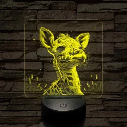 Kis zsiráf 7 színű valósághű 3D led lámpa