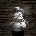 Cuki hóember 7 színű valósághű 3D led lámpa