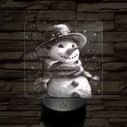 Cuki hóember 7 színű valósághű 3D led lámpa