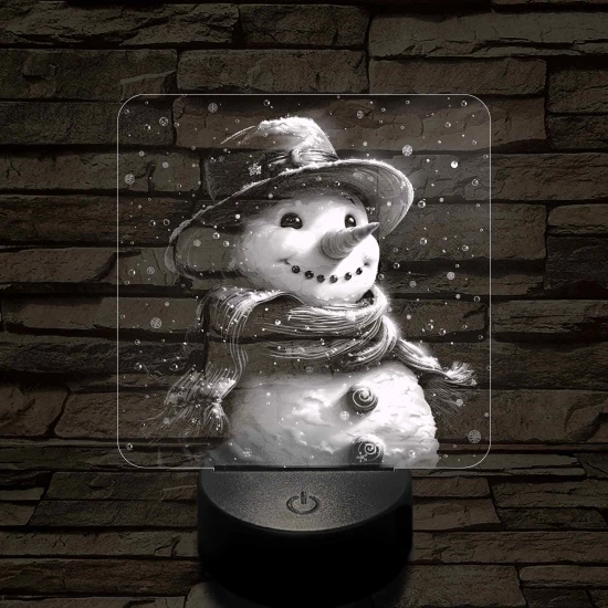 Cuki hóember 7 színű valósághű 3D led lámpa