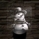 Cuki hóember 7 színű valósághű 3D led lámpa