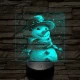 Cuki hóember 7 színű valósághű 3D led lámpa