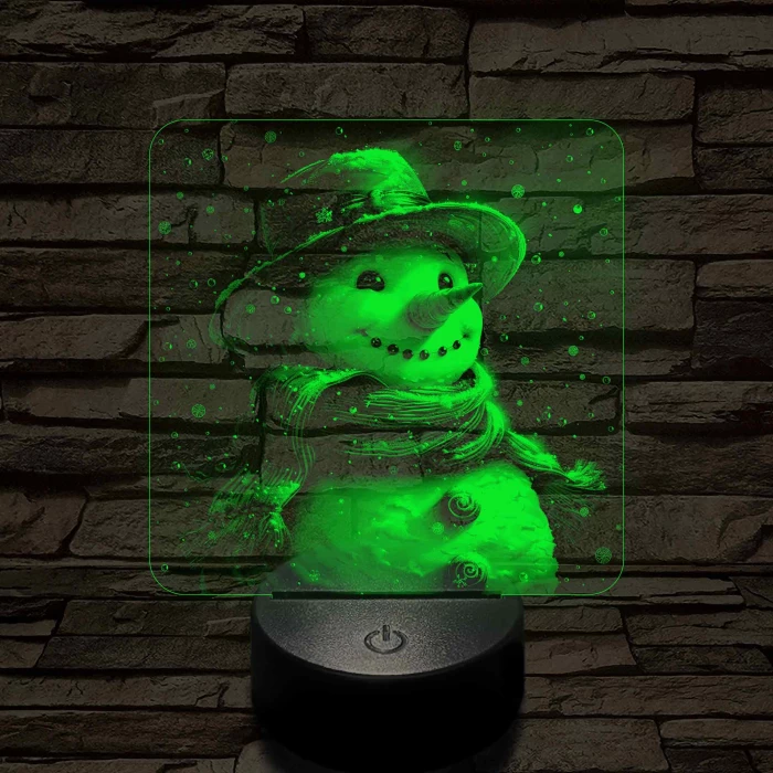 Cuki hóember 7 színű valósághű 3D led lámpa