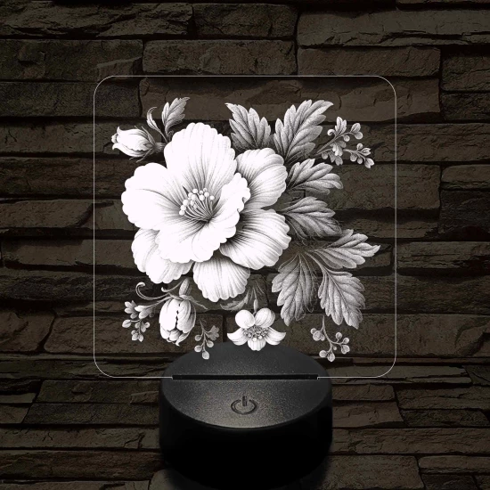 Virágok fénye 7 színű valósághű 3D led lámpa