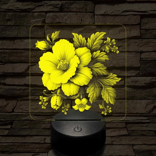 Virágok fénye 7 színű valósághű 3D led lámpa