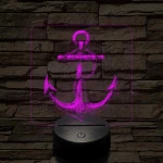 Acél horgony 7 színű valósághű 3D led lámpa
