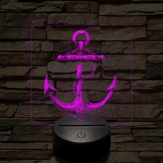 Acél horgony 7 színű valósághű 3D led lámpa