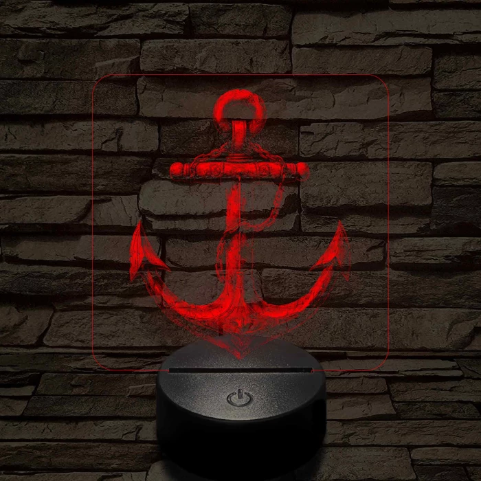 Acél horgony 7 színű valósághű 3D led lámpa