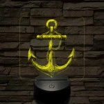 Acél horgony 7 színű valósághű 3D led lámpa