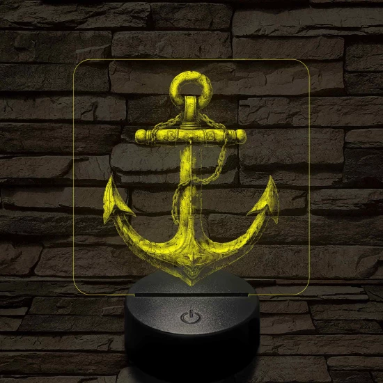 Acél horgony 7 színű valósághű 3D led lámpa