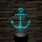 Acél horgony 7 színű valósághű 3D led lámpa
