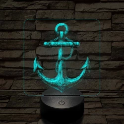 Acél horgony 7 színű valósághű 3D led lámpa