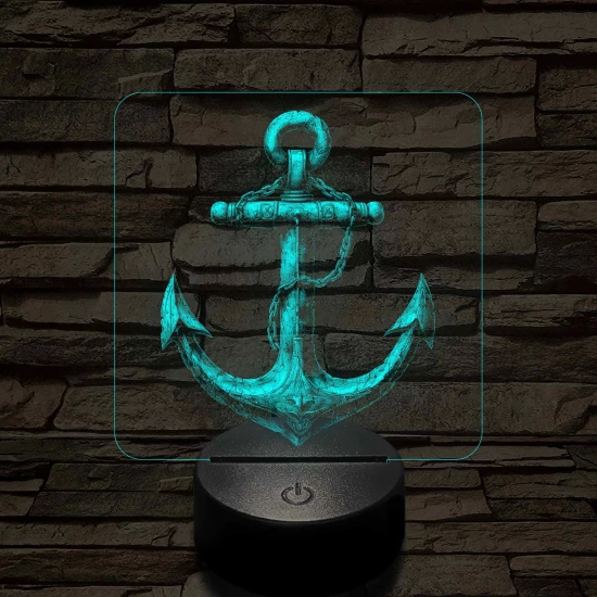 Acél horgony 7 színű valósághű 3D led lámpa