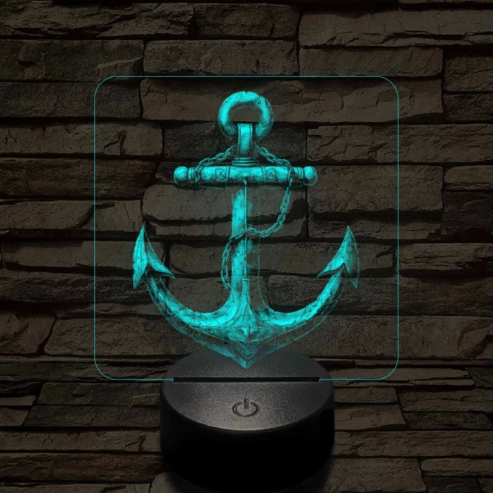 Acél horgony 7 színű valósághű 3D led lámpa