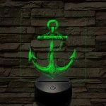 Acél horgony 7 színű valósághű 3D led lámpa