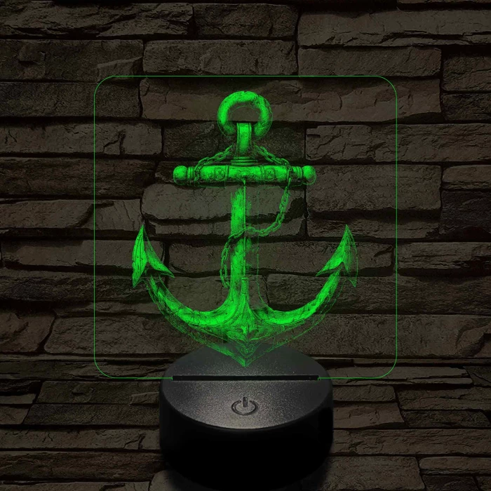 Acél horgony 7 színű valósághű 3D led lámpa